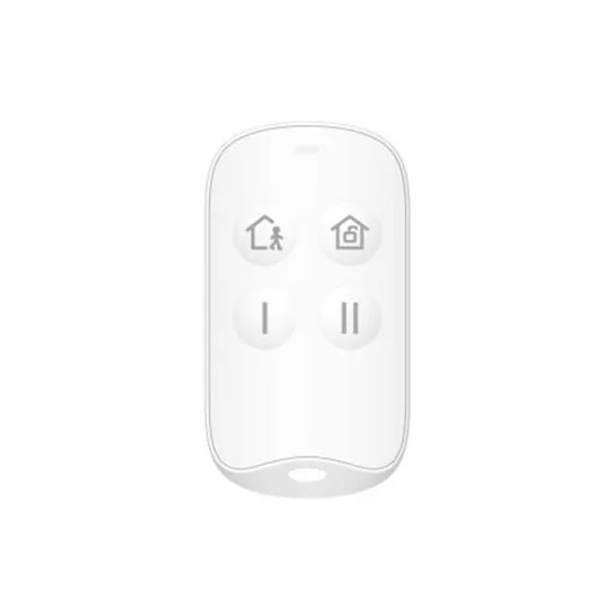 Mando a distancia blanco con botones de activación para alarmas para negocios